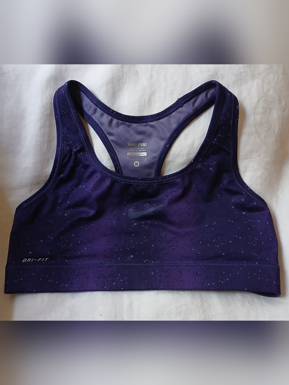 Nike Pro Dri-Fit Racerback Sports Bra Purple Size Medium